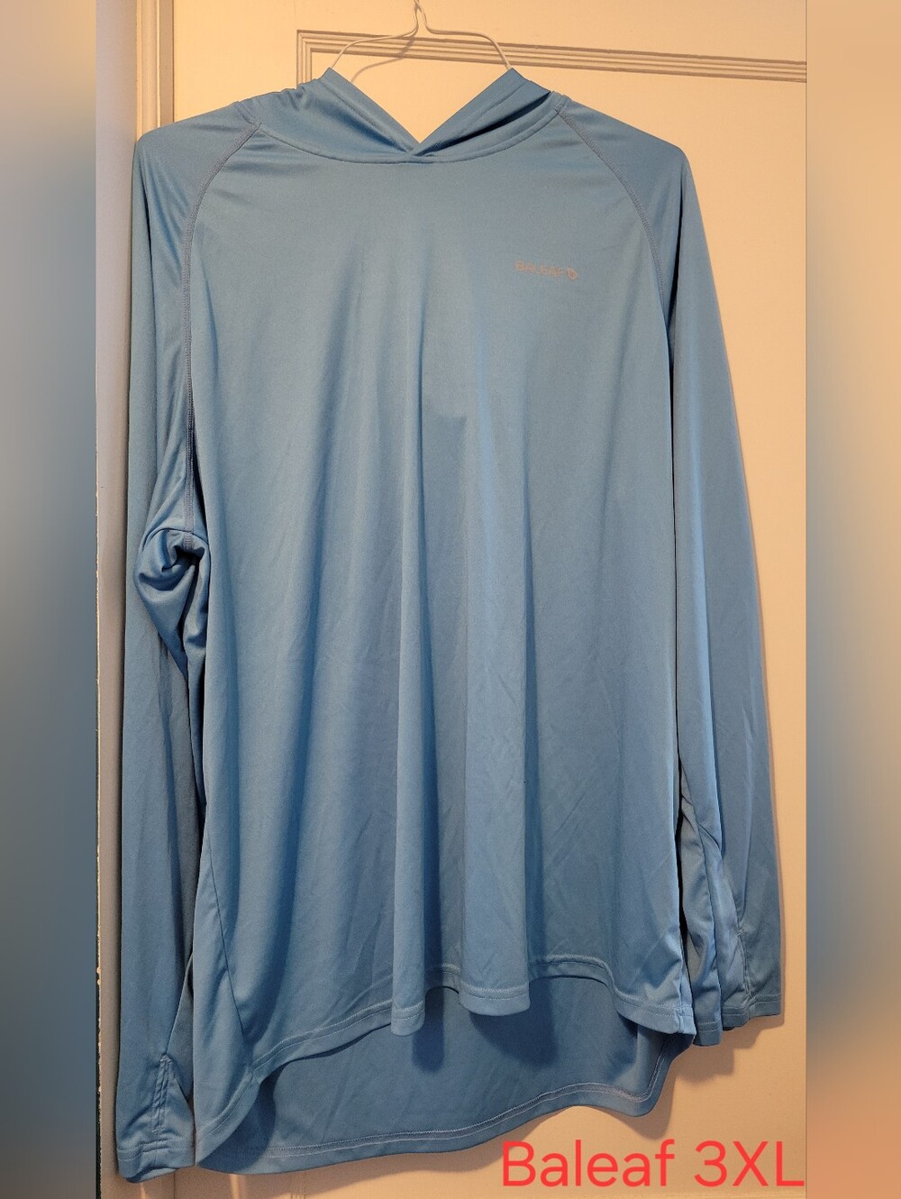 Baleaf Light Blue Men's Long-Sleeve Hooded Performance Shirt